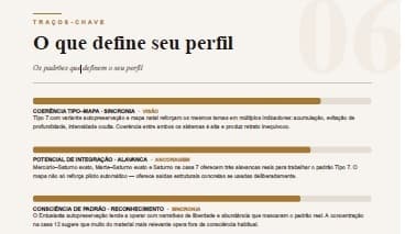 Exemplo de traços-chave do relatório